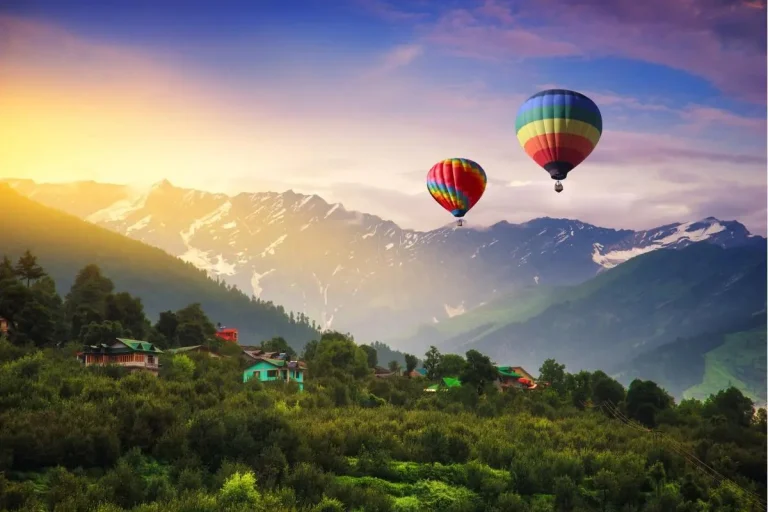 Hot Air Ballooning over Mountains